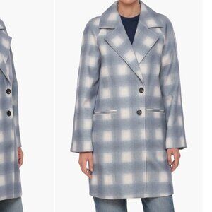 Avec Les Filles Raglan Walking Coat - Grey Blue Plaid
